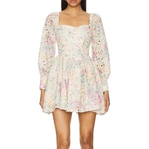 Bardot Lila Flounce Dress With Pastel Floral
